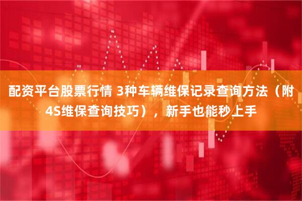 配资平台股票行情 3种车辆维保记录查询方法（附4S维保查询技巧），新手也能秒上手